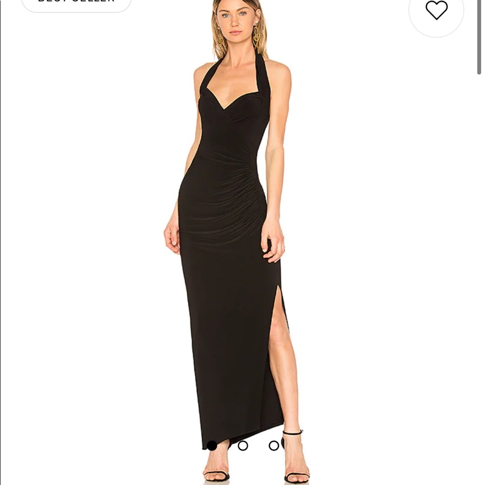Halter Sweetheart Side Drape Gown in Black, Norma Kamali